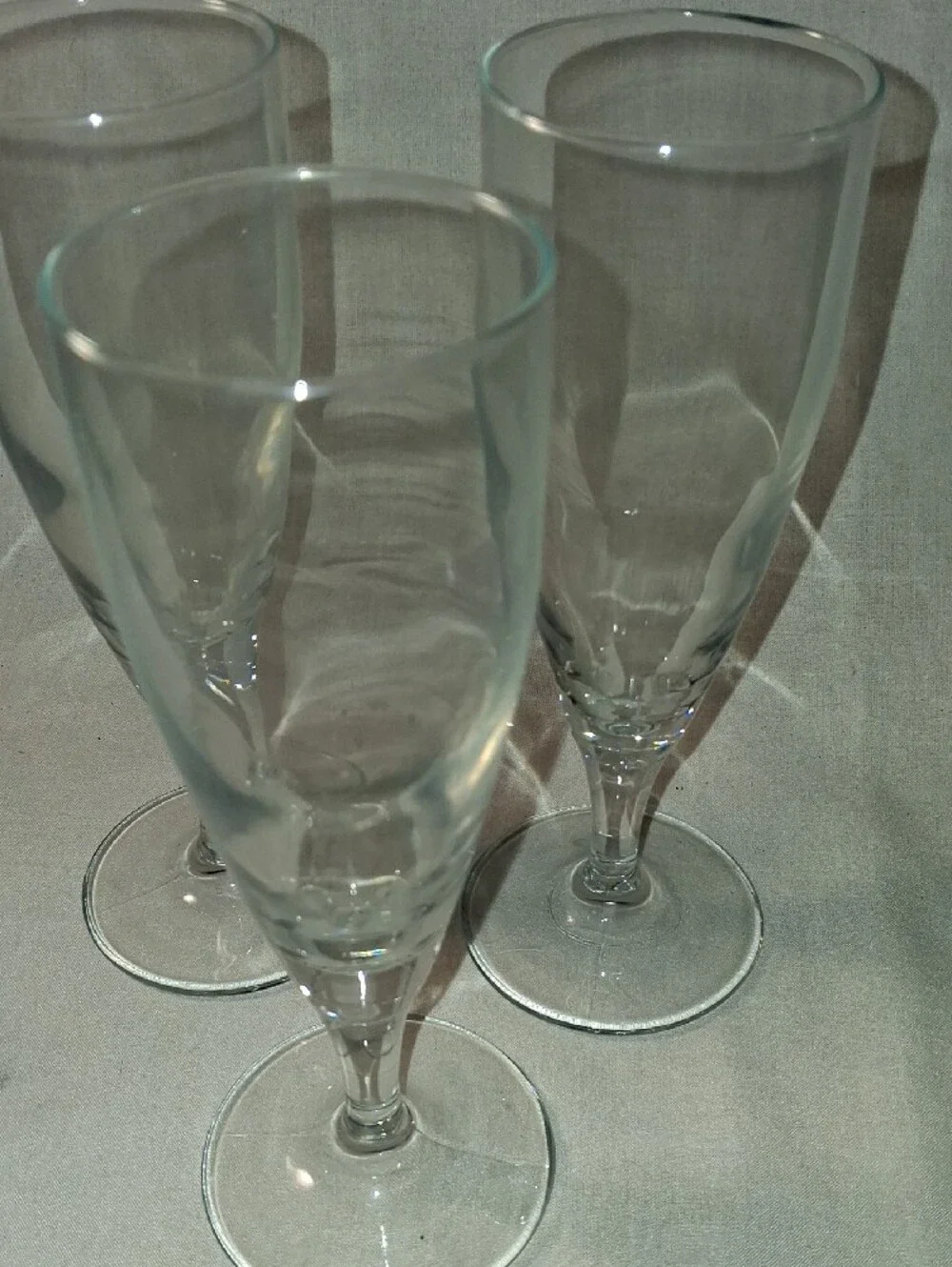 Clear Glass Champagne Flutes - Set of 3
